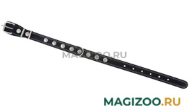 Ошейник для собак кожаный черный 40 - 54 см x 25 мм Аркон о25/2ч (1 шт) 