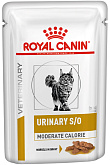ROYAL CANIN URINARY S/O MODERATE CALORIE для взрослых кошек при мочекаменной болезни с умеренным содержанием энергии в соусе пауч (85 гр)