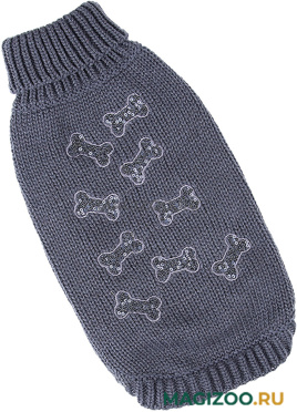 FOR MY DOGS свитер для собак Косточки темно-серый FW647-2018 (8-10)