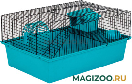 Клетка для мелких грызунов Eco Терри-1 с этажом укомплектованная бирюзовая 37 х 26 х 18 см (1 шт)