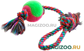 TRIOL игрушка для собак «Веревка цветная с мячом», 43 см (1 шт)