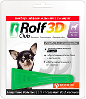 ROLF CLUB 3D капли для собак весом до 4 кг против клещей и блох (1 пипетка)