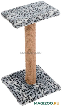 Когтеточка Зонтик 50 см Пушок джут мех серый леопард (1 шт)