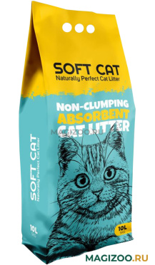 SOFT CAT NON-CLUMPING ABSORBENT наполнитель впитывающий для туалета кошек без запаха (10 л)