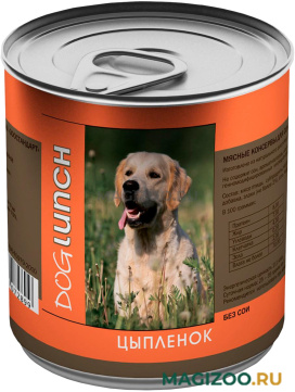 Влажный корм (консервы) DOG LUNCH для взрослых собак с цыпленком в желе (750 гр)