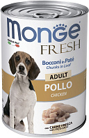 MONGE FRESH ADULT DOG CHUNKS IN LOAF для взрослых собак мясной рулет с курицей  (400 гр)