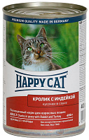 HAPPY CAT для взрослых кошек с кроликом и индейкой в соусе (400 гр)