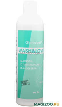Globalvet Wash & Love шампунь для собак и кошек с пантенолом и Алоэ Вера 300 мл (1 шт)