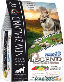 Сухой корм FORZA10 DOG LEGEND NEW ZELAND ALL BREEDS беззерновой для взрослых собак всех пород с ягненком и олениной (2,27 кг)