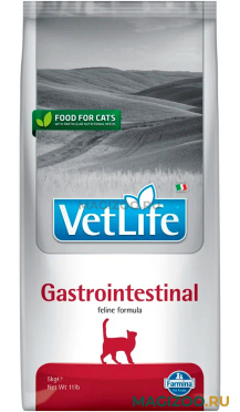Сухой корм FARMINA VET LIFE FELINE GASTROINTESTINAL для взрослых кошек при заболеваниях желудочно-кишечного тракта (5 кг)