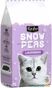 KIT CAT SNOW PEAS LAVENDER наполнитель комкующийся биоразлагаемый на основе горохового шрота для туалета кошек с ароматом лаванды (7 л)