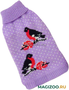 FOR MY DOGS свитер для собак Снегири фиолетовый FW963-2020 (8-10)