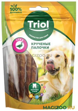 Лакомство TRIOL для собак палочки крученые с уткой 70 гр (1 шт)