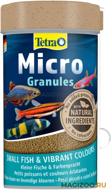 TETRA MICRO GRANULES корм гранулы для мелких тропических рыб мелкие гранулы (100 мл)