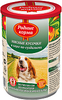 РОДНЫЕ КОРМА для взрослых собак с мясным ассорти в соусе по-суздальски (410 гр)