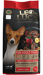 LEO&LUCY HOLISTIC для взрослых собак всех пород с ягненком, яблоком и биодобавками (1,6 кг)