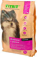 TIT BIT для взрослых собак маленьких и средних пород с ягненком и рисом (1 кг)